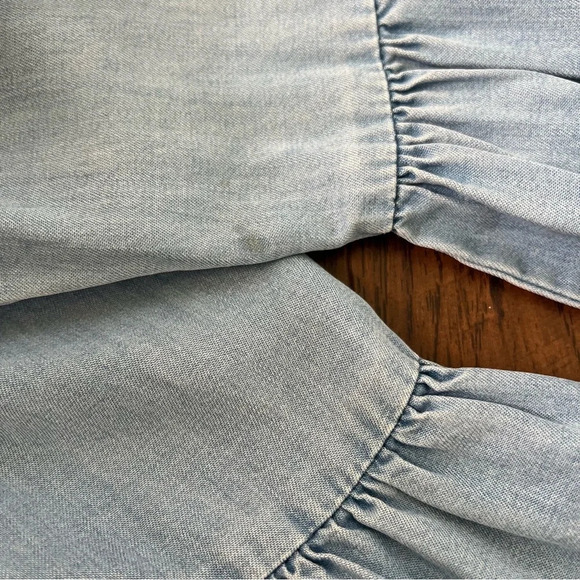 Zara Denim Ruffle Mini Dress Zip Up Womens Size Small - Picture 7 of 7